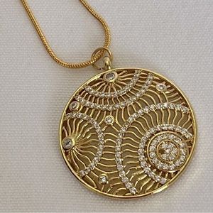 Gold Pendant Long Necklace